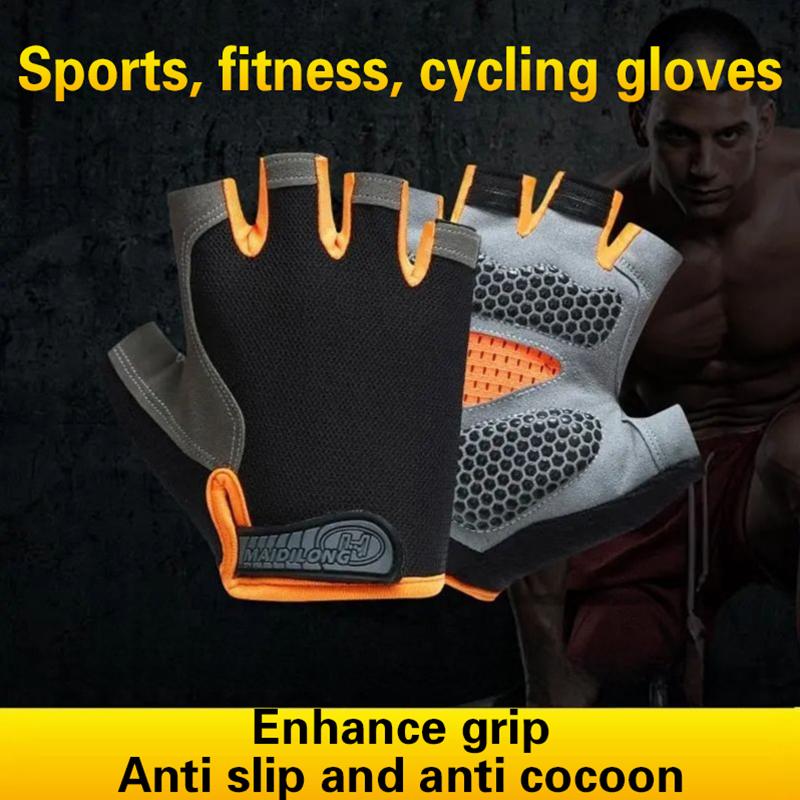 Fingerless Glove Knit - Gants de cyclisme demi-doigts antidérapants et