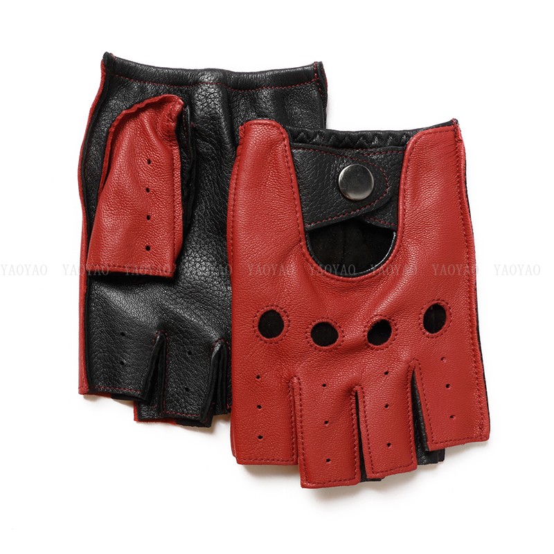 Leather Driving Glove - Gants fins à demi-doigts en cuir